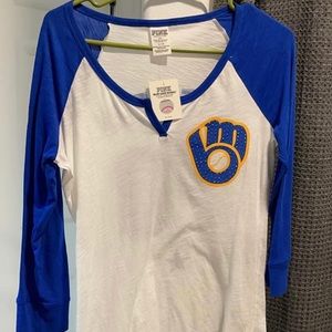 Victoria’s Secret pink Milwaukee brewers shirt